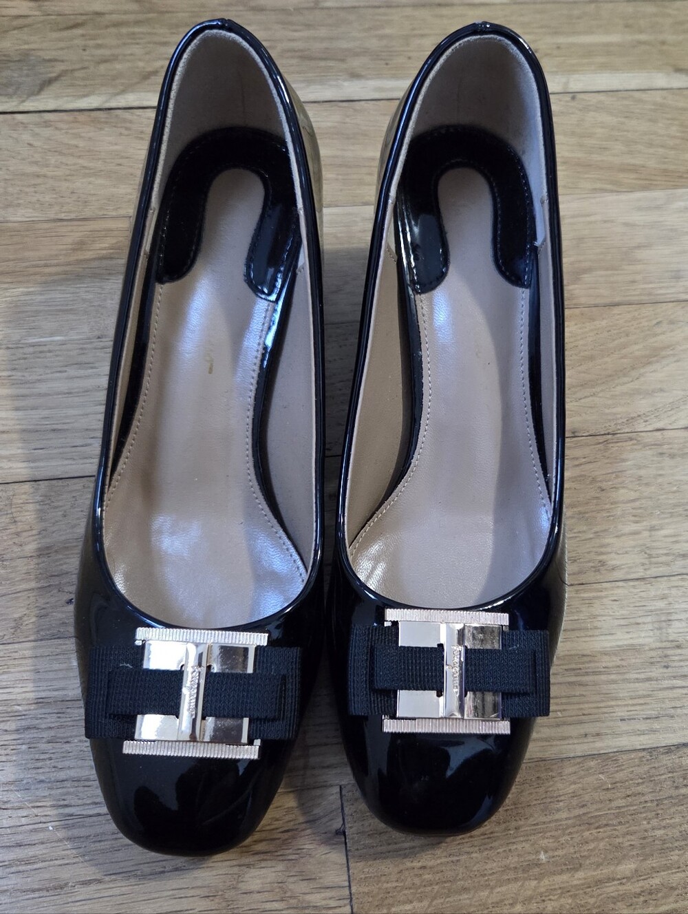 Salvatore Ferragamo Vara Patent Block Heels